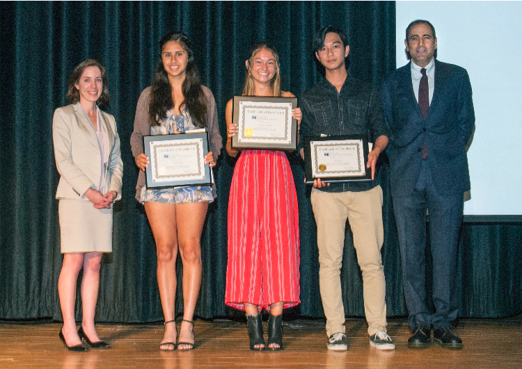 2018 Southhampton high school scholarship recipients, David Dubin and Alexandra Halsey Storch