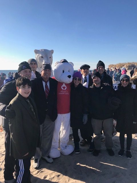 twomey latham group with polar bear mascot polar bear plunge 2018
